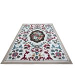 200 x 275 cm Pearl Ivory French Garden Area Rug – Non-Slip Floral Traditional Mat