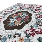 200 x 275 cm Pearl Ivory French Garden Area Rug – Non-Slip Floral Traditional Mat