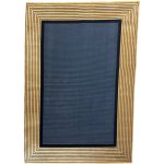 230 × 160cm Minimal Black & Gold Border Panel Turkish Rug