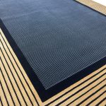 230 × 160cm Minimal Black & Gold Border Panel Turkish Rug - Image 4