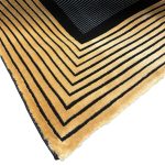 230 × 160cm Minimal Black & Gold Border Panel Turkish Rug - Image 8