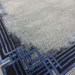 230 × 160cm Modern Grey & Blue Framed Border Turkish Rug - Image 4