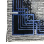 230 × 160cm Modern Grey & Blue Framed Border Turkish Rug - Image 6