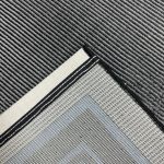 230 × 160cm Modern Grey & Blue Framed Border Turkish Rug
