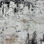 230 × 160cm Abstract Black, Grey & Cream Distressed Turkish Rug - Image 5
