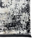 230 × 160cm Abstract Black, Grey & Cream Distressed Turkish Rug - Image 7