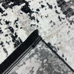 230 × 160cm Abstract Black, Grey & Cream Distressed Turkish Rug - Image 8