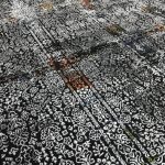 230 × 160cm Black Abstract Floral Grid Turkish Rug - Image 4