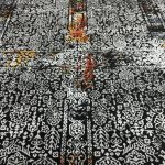 230 × 160cm Black Abstract Floral Grid Turkish Rug - Image 5