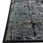 230 × 160cm Black Abstract Floral Grid Turkish Rug - Image 7