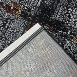 230 × 160cm Black Abstract Floral Grid Turkish Rug - Image 9