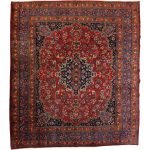 316 x 268cm Hand Knotted Antique Persian Mashad – Floral Wool Rug