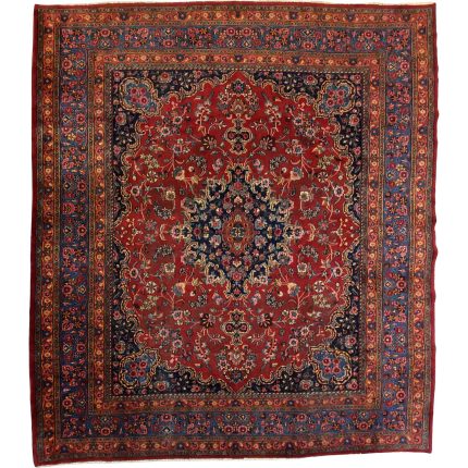 316 x 268cm Hand Knotted Antique Persian Mashad – Floral Wool Rug