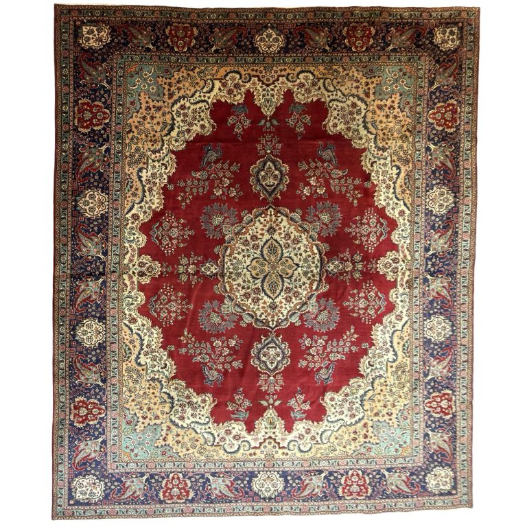 380 x 300cm Hand Knotted Antique Kork Wool Tabriz Paisley – Wool Rug
