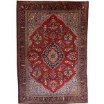 red hand knotted rug