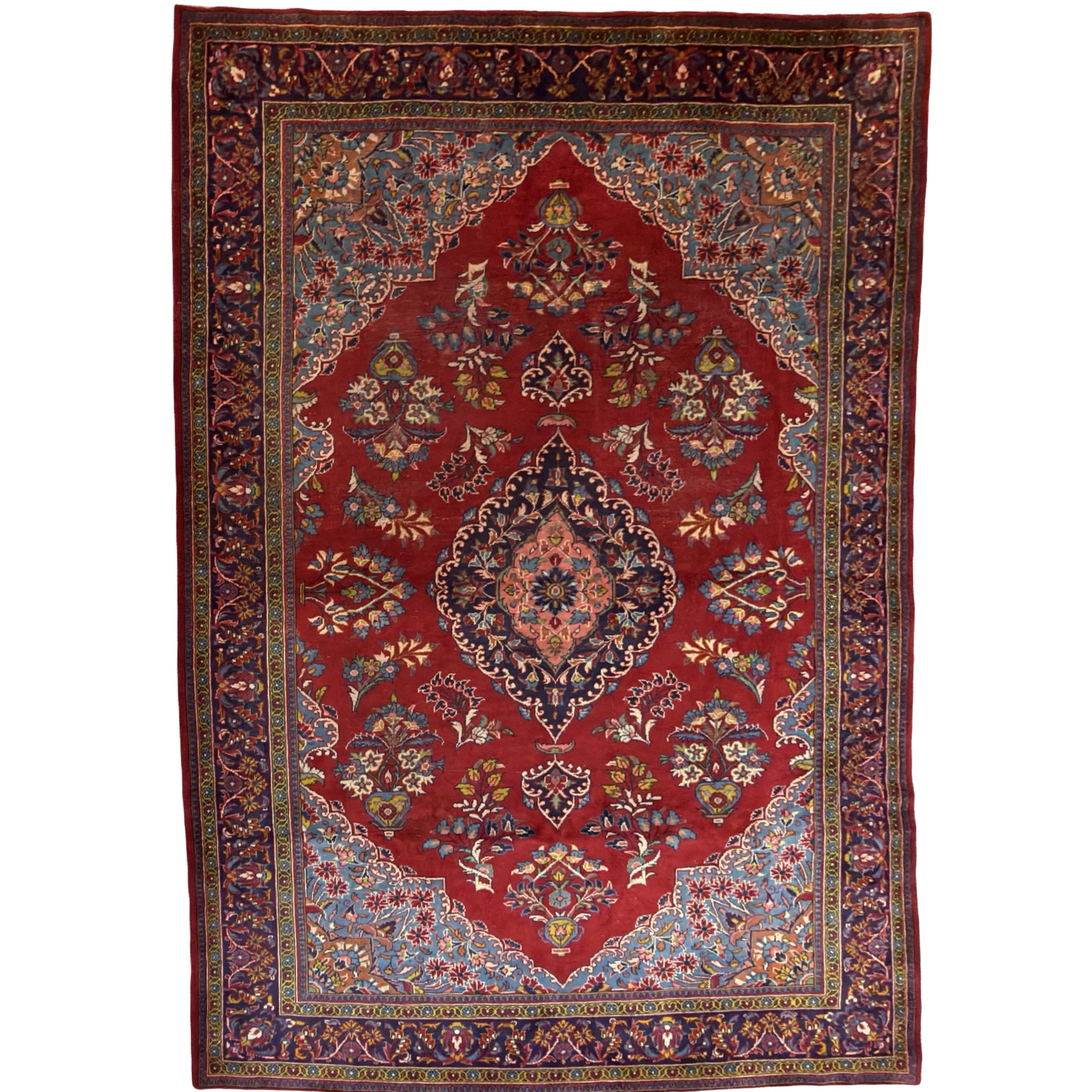 o83927_27 red hand knotted rug